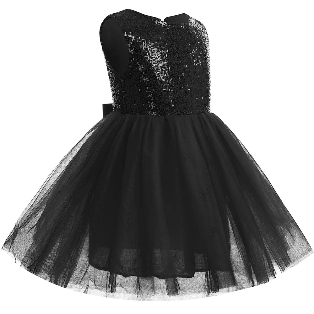 Toddler Black Sequin and Tulle Dress - 12-18 Month